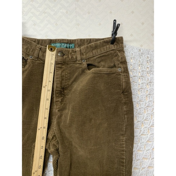 Ralph Lauren Corduroy Pants Women 8 Petite Brown Straight Lauren Jean Co. - Picture 8 of 10